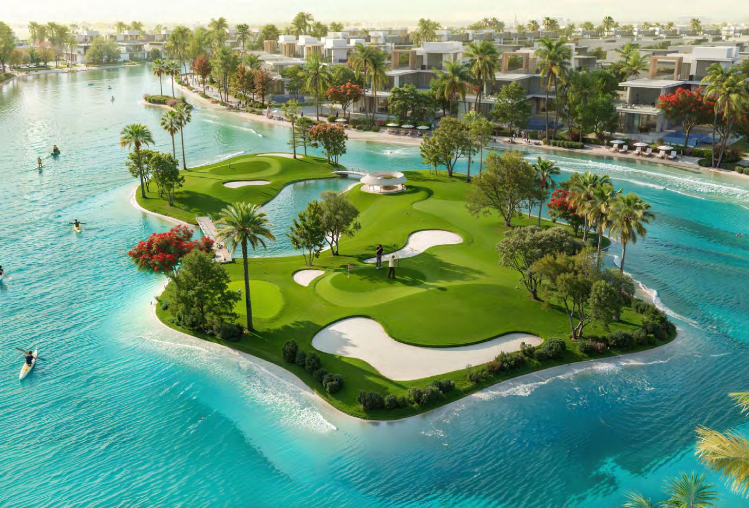 Luxurious villa with lagoon views at DAMAC Islands, Dubailand.
